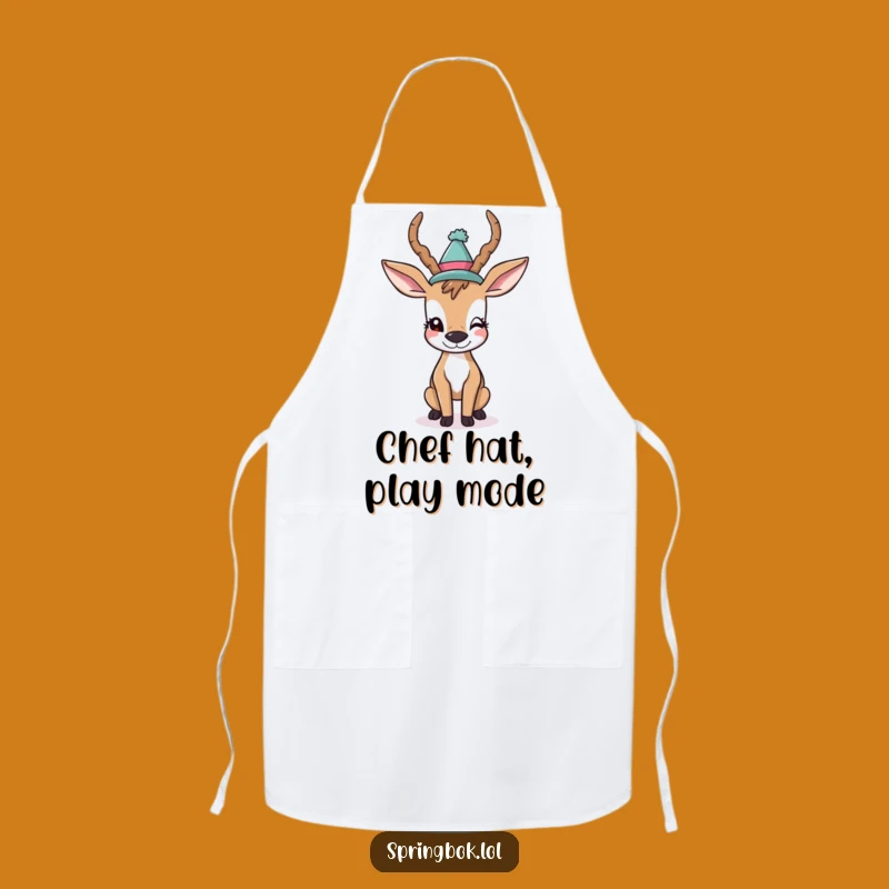 Funny Winking Antelope Apron: Silly Hat Party Animal Kitchen Wear, Ideal Funny Gift!