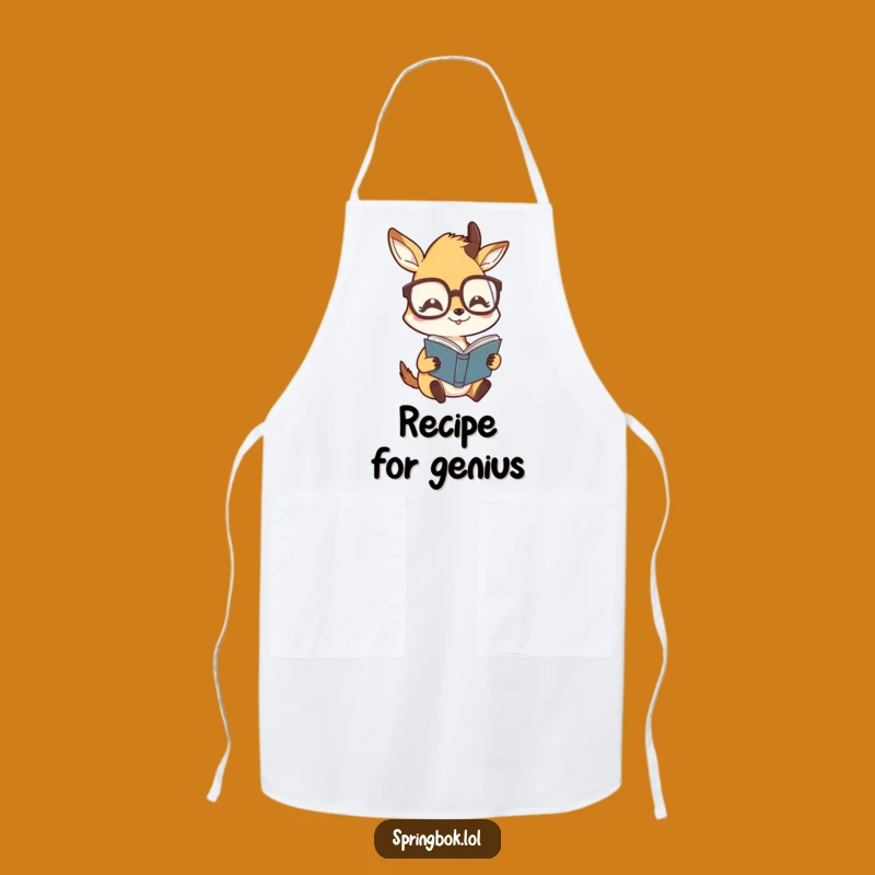 Funny Springbok Glasses Apron - Chef's Humorous Reading Gear