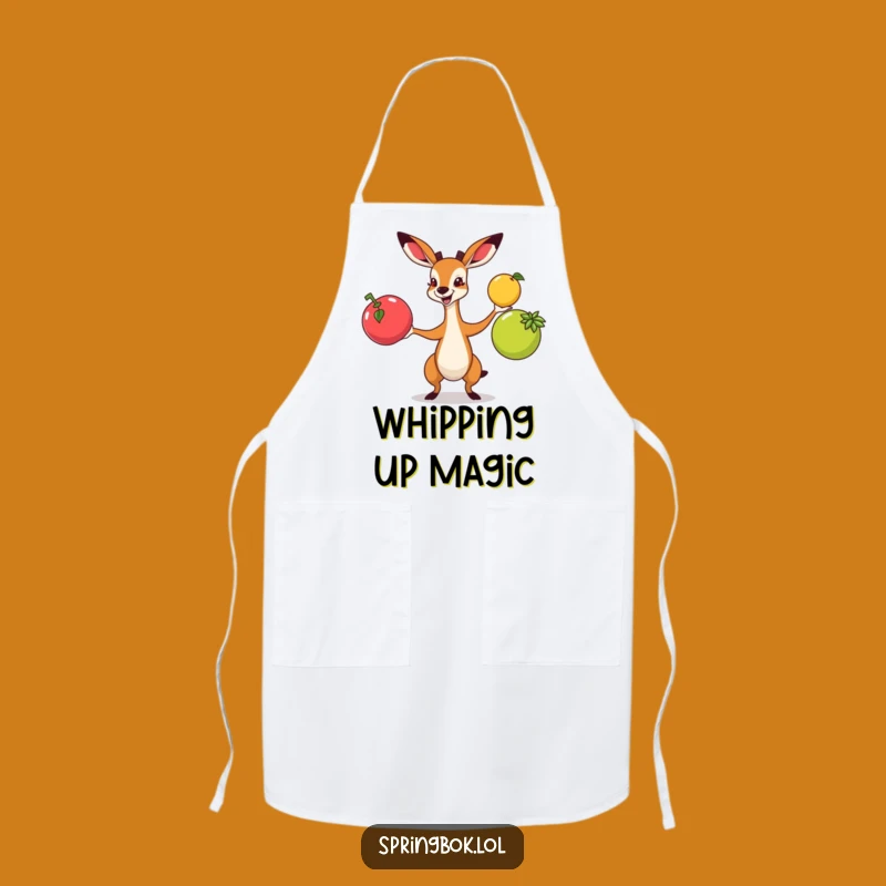 Funny Springbok Juggling Apron: Cook with Enthusiastic Flair