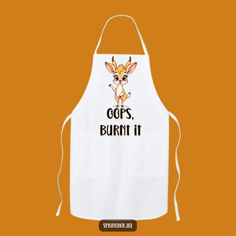 Funny Surprised Springbok Apron: Cook with a Shocked Style