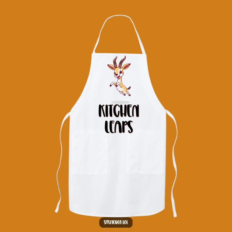 Funny Joyful Springbok Apron - Whimsical Kitchen Fun