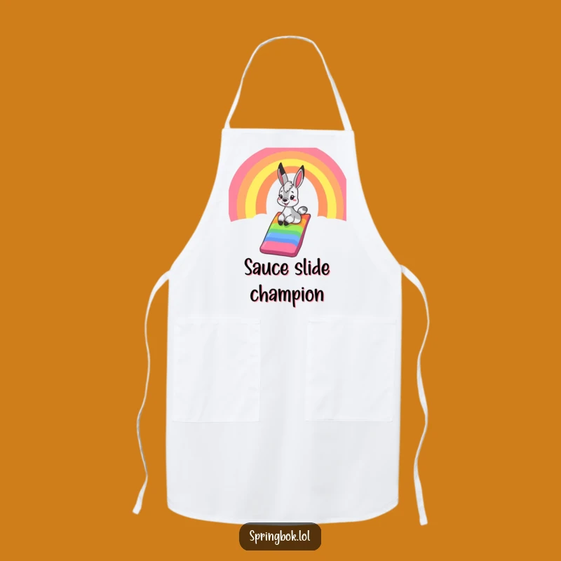 Funny Springbok Rainbow Slide Apron: Cook with Joy & Color!
