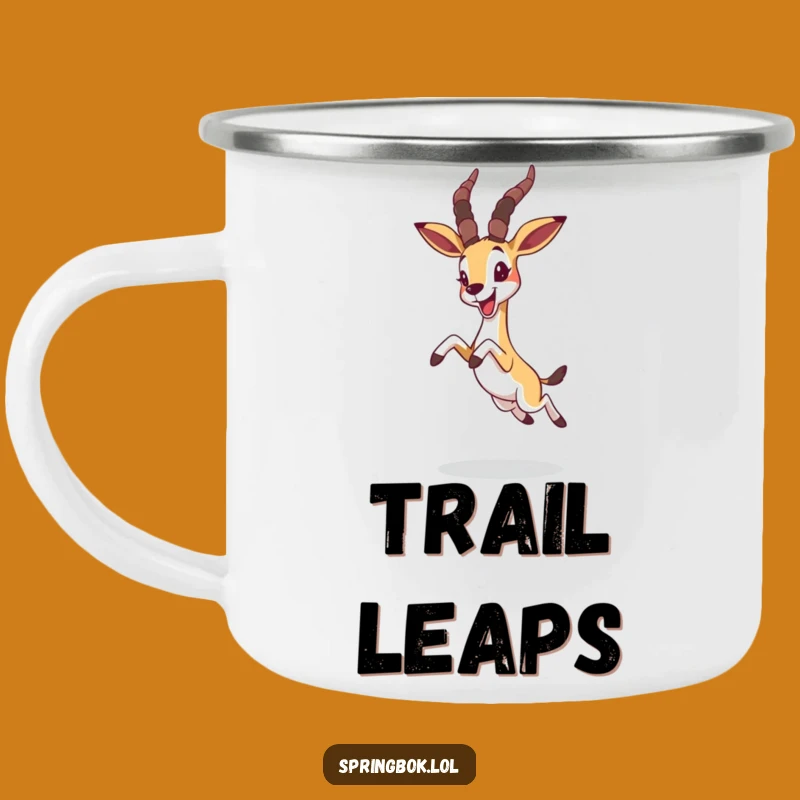 Funny Joyful Springbok Camping Mug - Whimsical Outdoor Companion