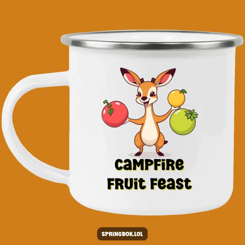 Funny Springbok Juggling Camping Mug: Adventure Fuel for Fun