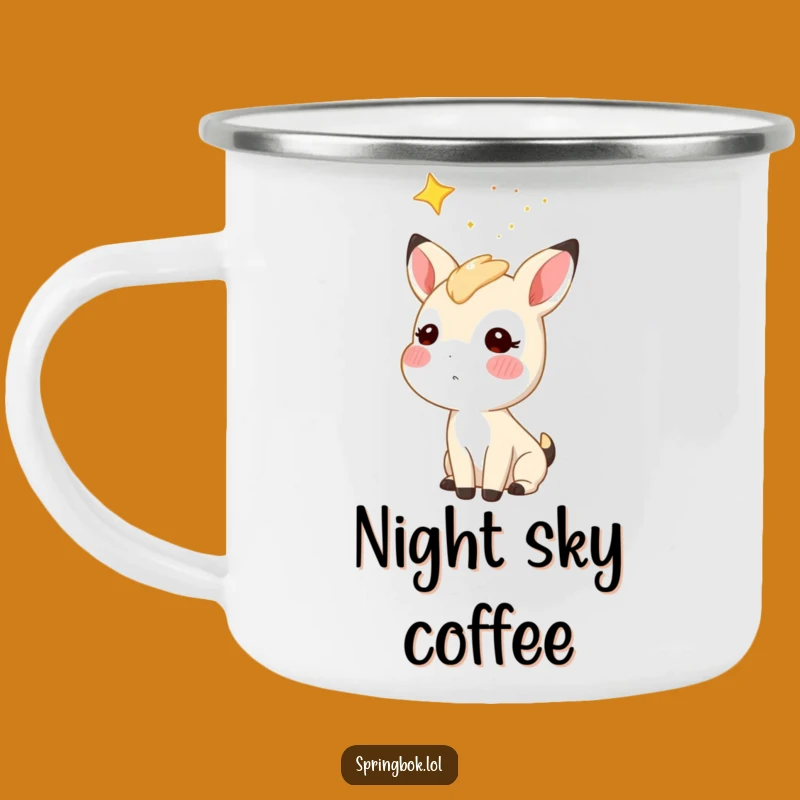 Funny Starry Sky Springbok Camping Mug: Dreamy Adventures Outdoors