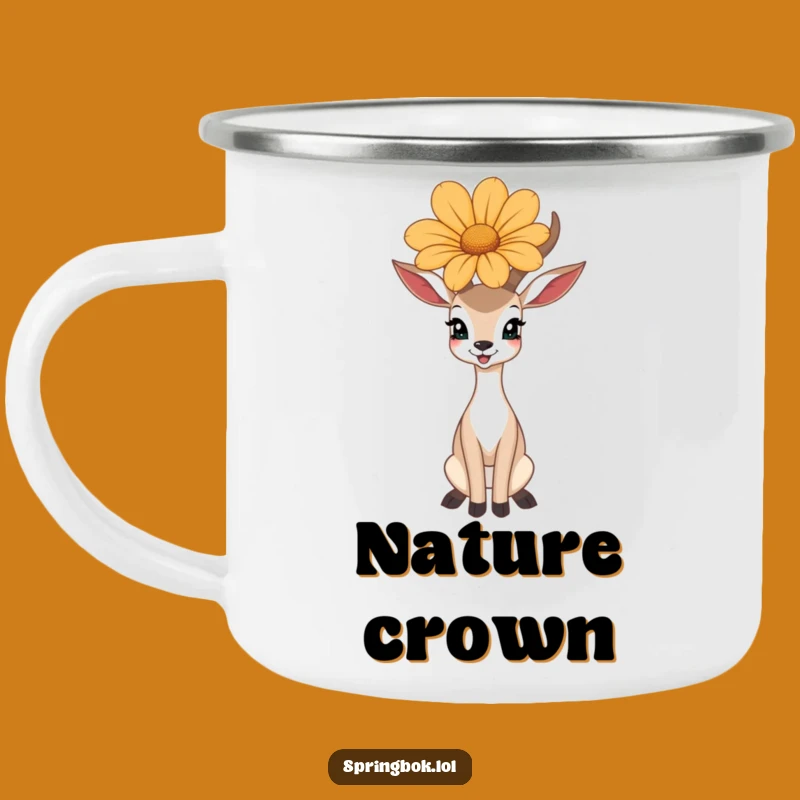 Funny Antelope Camper Mug: Flower Balance, Rugged Funny Gift