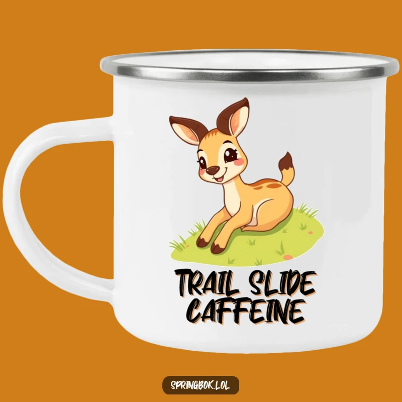 Funny Springbok Hill Slide Camping Mug - Outdoor Springbok's Grinning Drinkware