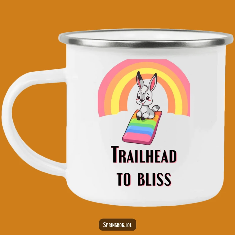 Funny Springbok Rainbow Slide Camping Mug: Adventure & Joy!