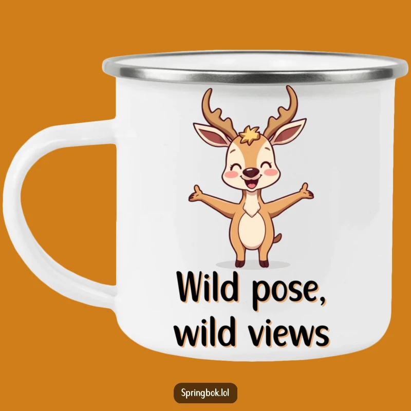 Funny Antelope Pose Camping Mug - Adventure & Laughter