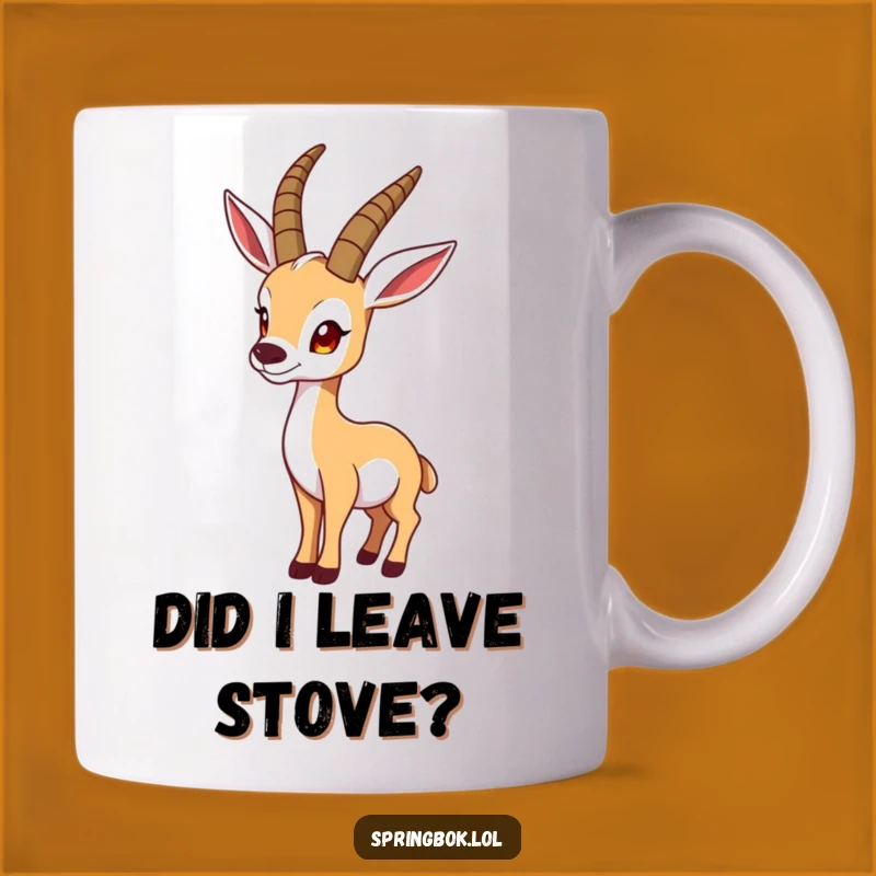 Funny Look-Back Springbok Mug: Quirky Gift for Curious Minds