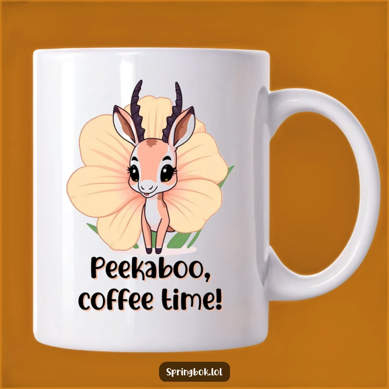 Funny Springbok Flower Mug: A Curious and Hilarious Gift for Nature Lovers and Springbok Fans