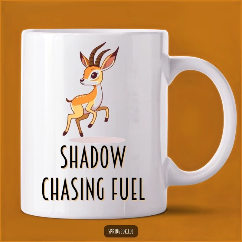 Funny Springbok Shadow Mug: Whimsical Wildlife Gift for Nature Lovers