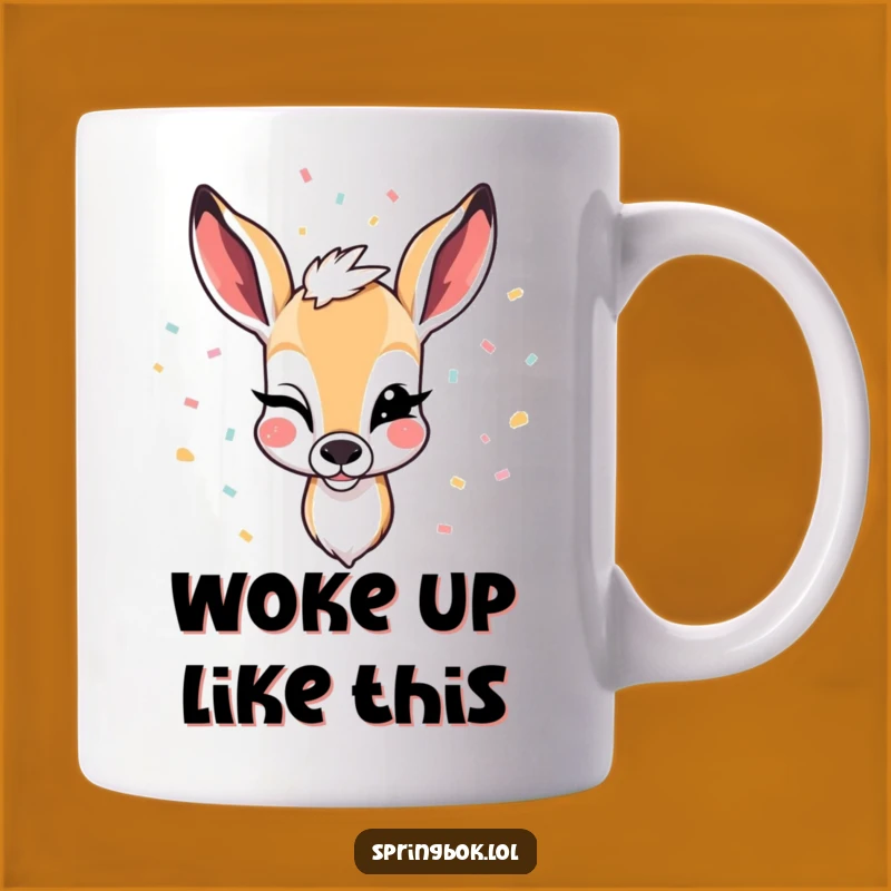 Funny Winking Springbok Mug: Celebrate in Style with This Hilarious Party Gift