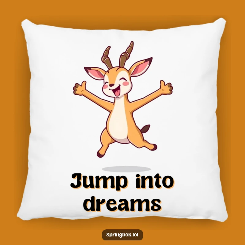 Funny Kawaii Springbok Jump Pillow - Cozy Springbok's Happy Leap Cushion