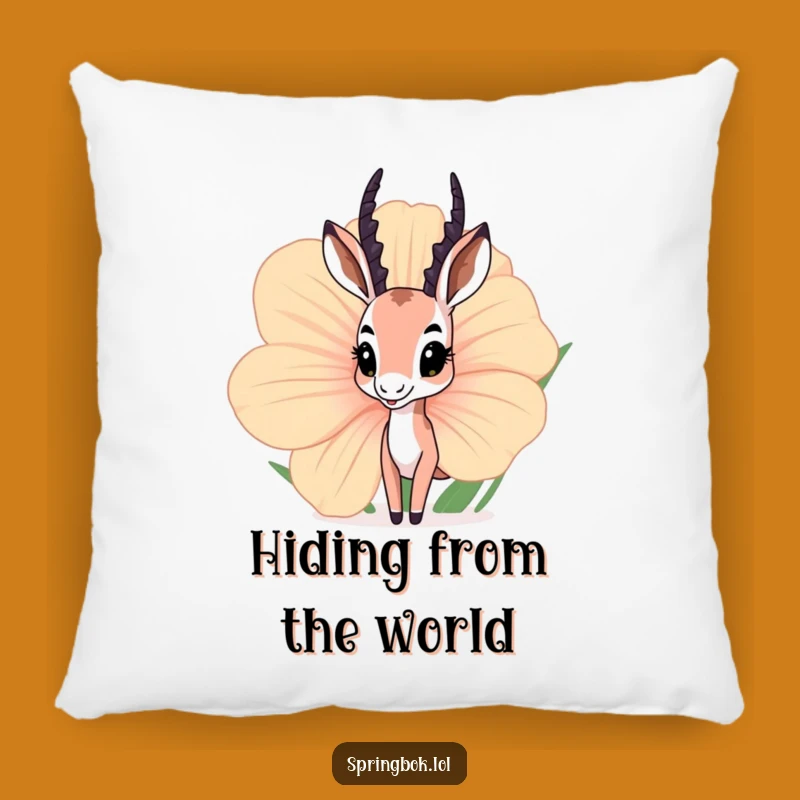 Funny Springbok Flower Pillow: Soft and Hilarious Cushion for Cozy Curiosity