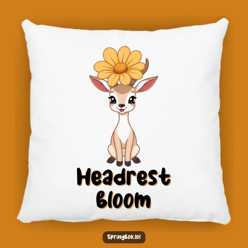 Funny Happy Antelope Pillow: Flower Balance Cushion, Cozy Funny Gift