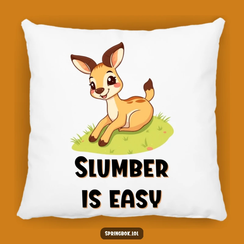 Funny Springbok Hill Slide Pillow - Cozy Springbok's Grinning Cushion
