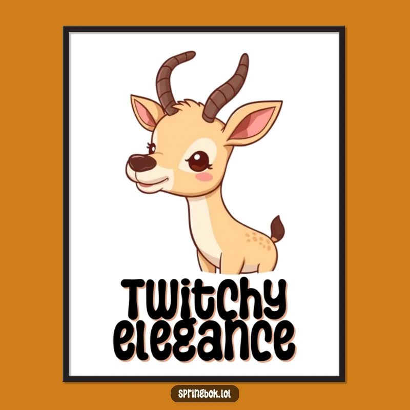 Funny Antelope Art Print: Curious Nose Wiggle, Unique Wall Decor Funny Gift