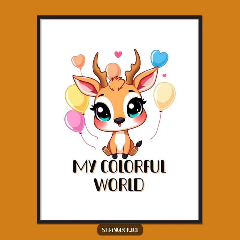 Funny Springbok Balloon Juggler Digital Art - Joyful Springbok's Whimsical Download