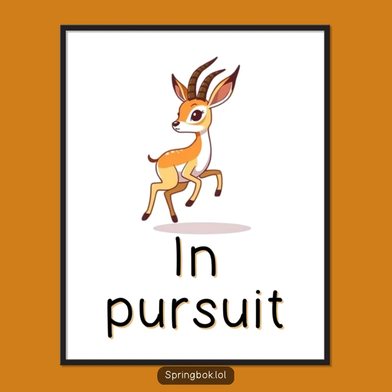 Funny Springbok Shadow Digital Art: Instant Wildlife Whimsy