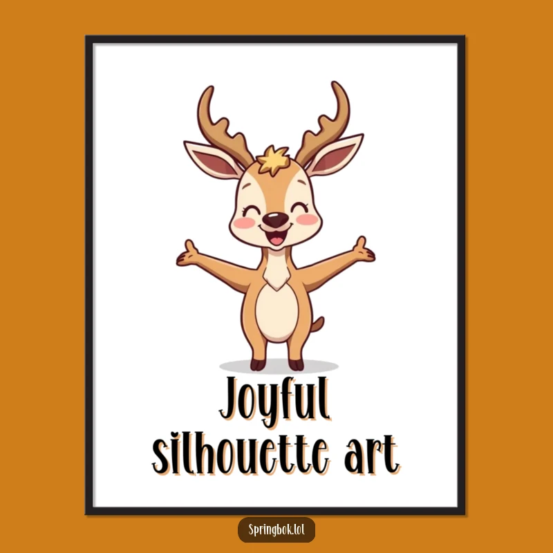 Funny Antelope Silly Pose Digital Art Print - Instant Joyful Decor