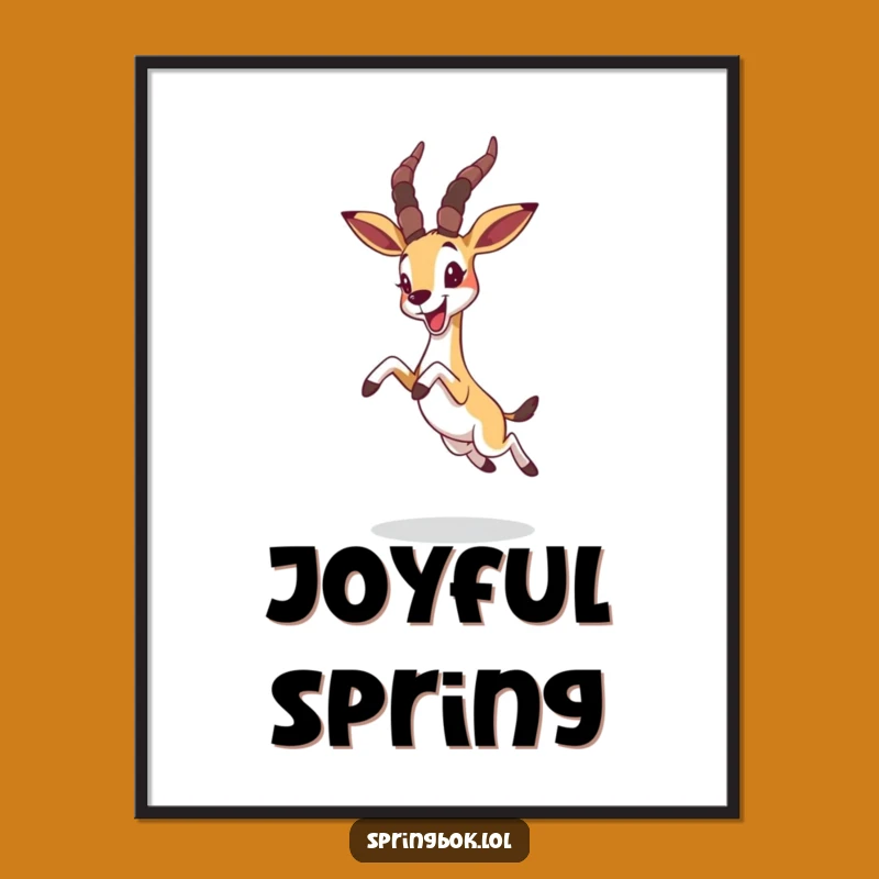 Funny Joyful Springbok Digital Art - Whimsical Decor Download