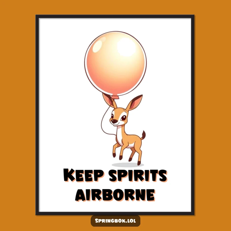 Funny Springbok Balloon Digital Print: Instant Joy for Your Walls