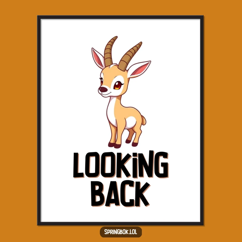 Funny Look-Back Springbok Digital Art: Instant Intriguing Decor