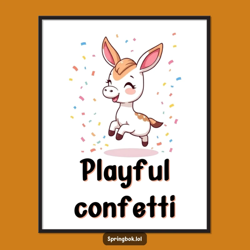 Funny Kawaii Springbok Digital Art: Adorable Decor Gift!