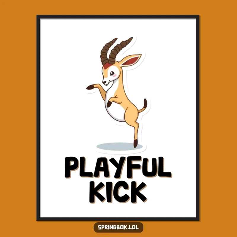 Funny Playful Springbok Digital Art - Energetic Decor Download