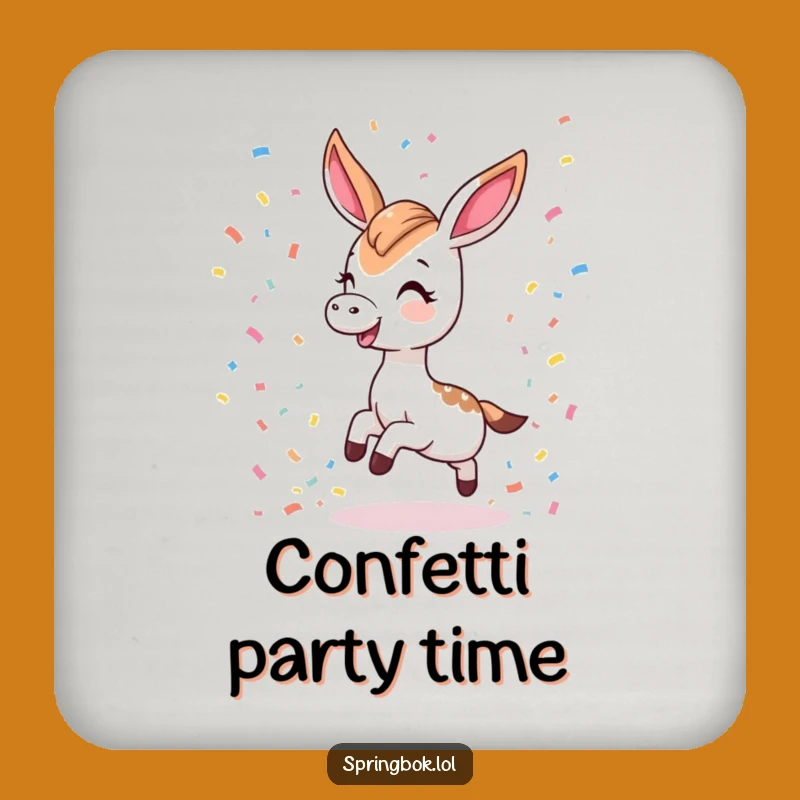 Funny Kawaii Springbok Coaster: Protect Surfaces with This Playful Gift!