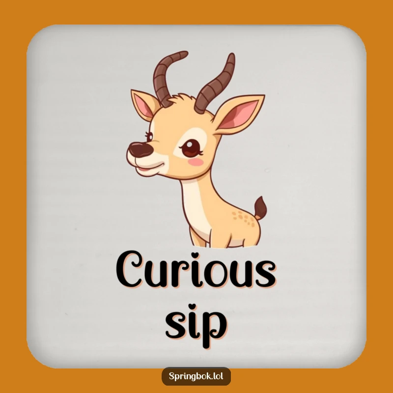 Funny Antelope Coaster Set: Curious Nose Wiggle Design, Great Funny Gift