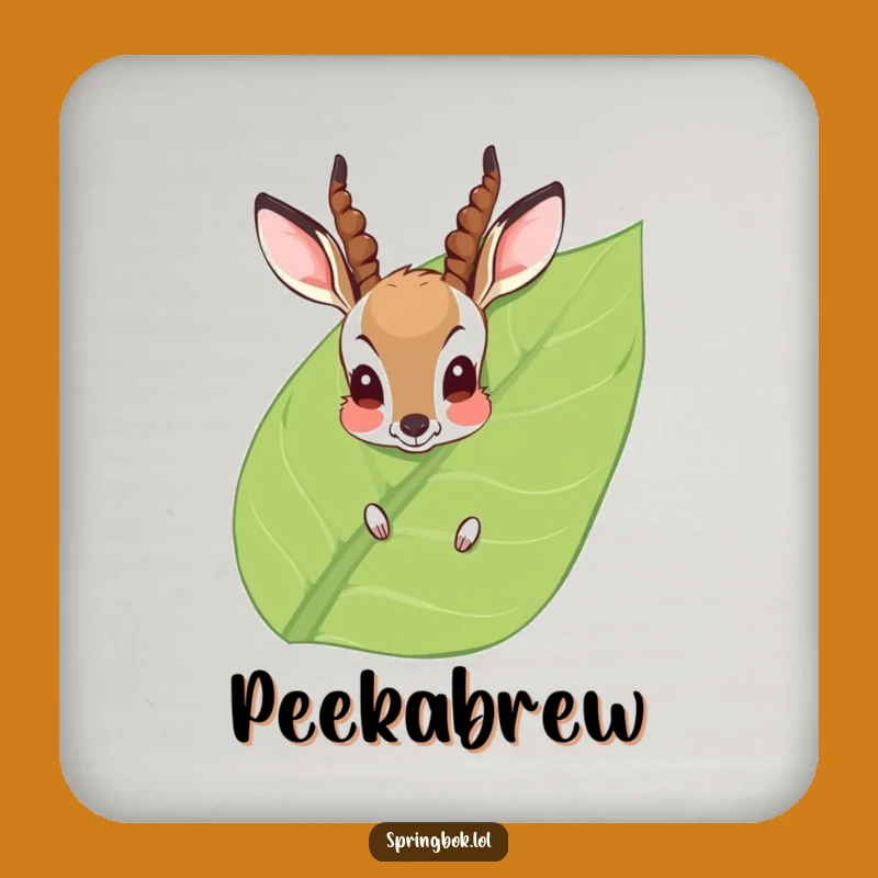 Funny Blushing Antelope Coaster: Cute Peek-a-Boo Wild Animal Drink Protector, Perfect Funny Gift!