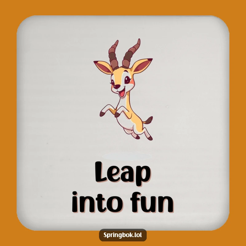 Funny Joyful Springbok Coaster Set - Whimsical Surface Protection