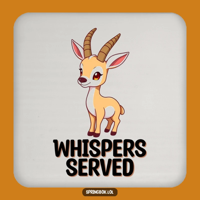 Funny Look-Back Springbok Coaster: Protect with Curiosity