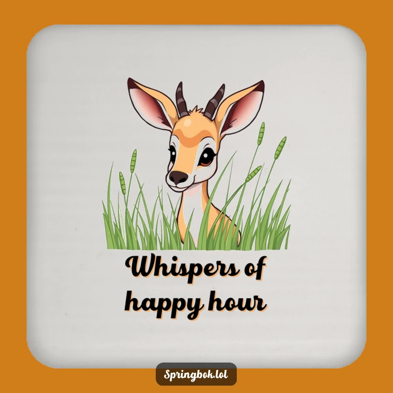 Funny Springbok Coaster: Peeking Grass Protection, Hilarious Table Saver, Perfect Funny Gift!