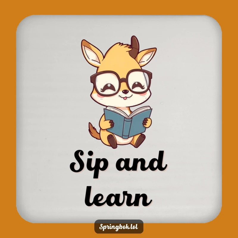 Funny Springbok Glasses Coaster - Protect Surfaces with Humorous Wit