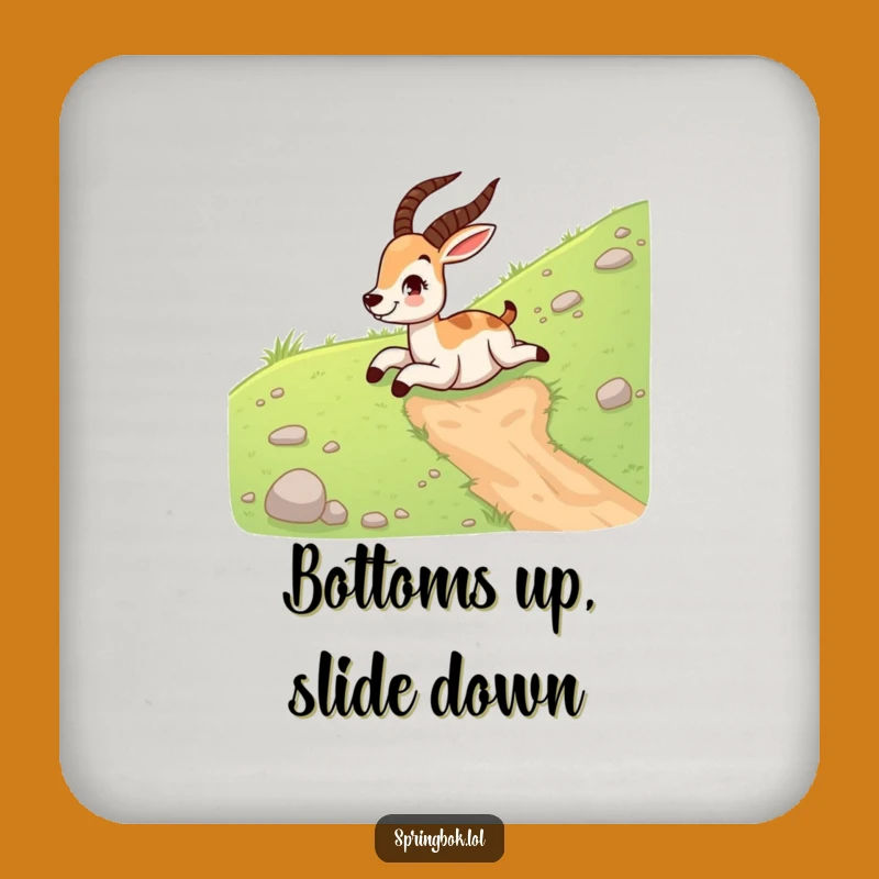 Funny Springbok Sliding Drink Coasters: Hilarious Set for Protecting Surfaces with Fun