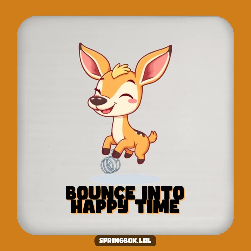 Funny Springbok Spring Coaster: Grinning Bounce Protection, Perfect Funny Drink Accessory Gift