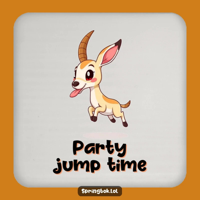 Funny Springbok Tongue Out Coaster: Protect Surfaces with Playfulness