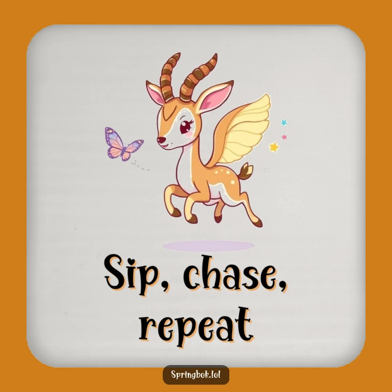 Funny Winged Springbok Coasters: Add Whimsy to Your Surfaces