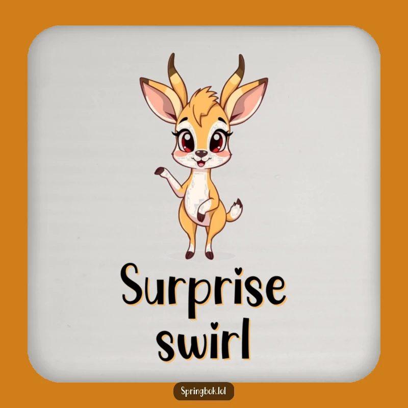 Funny Surprised Springbok Coaster: Protect with a Shock