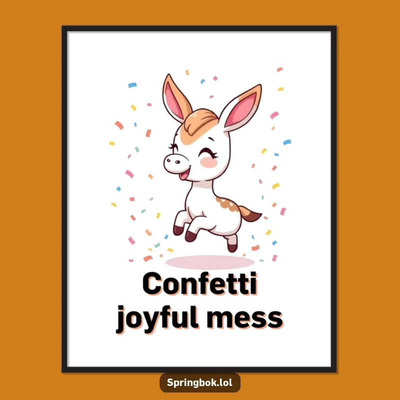 Funny Kawaii Springbok Poster: Adorable Wall Art for a Fun Gift!