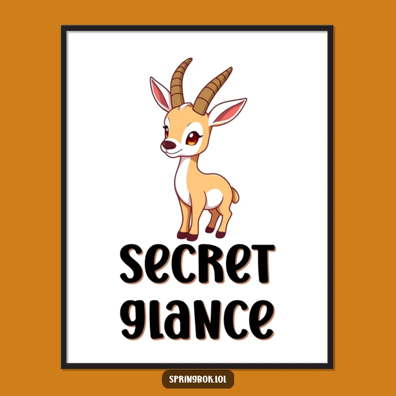 Funny Look-Back Springbok Poster: Decorate with Intrigue