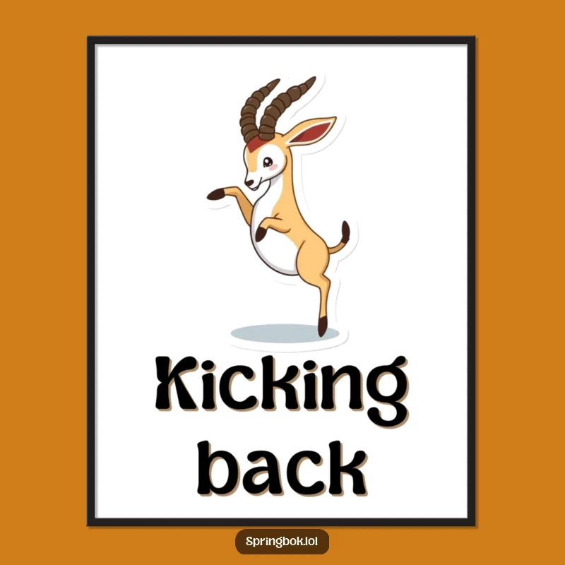 Funny Playful Springbok Poster - Energetic Animal Wall Art