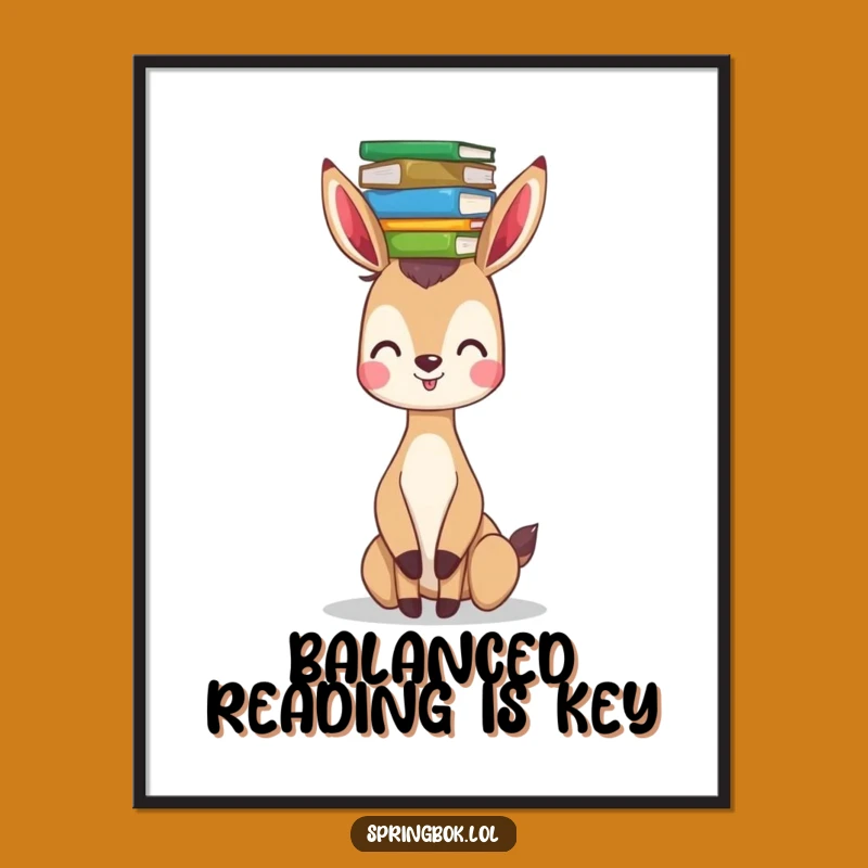 Funny Springbok Art Poster: Hilarious Wall Decor for Book Lovers and Springbok Admirers