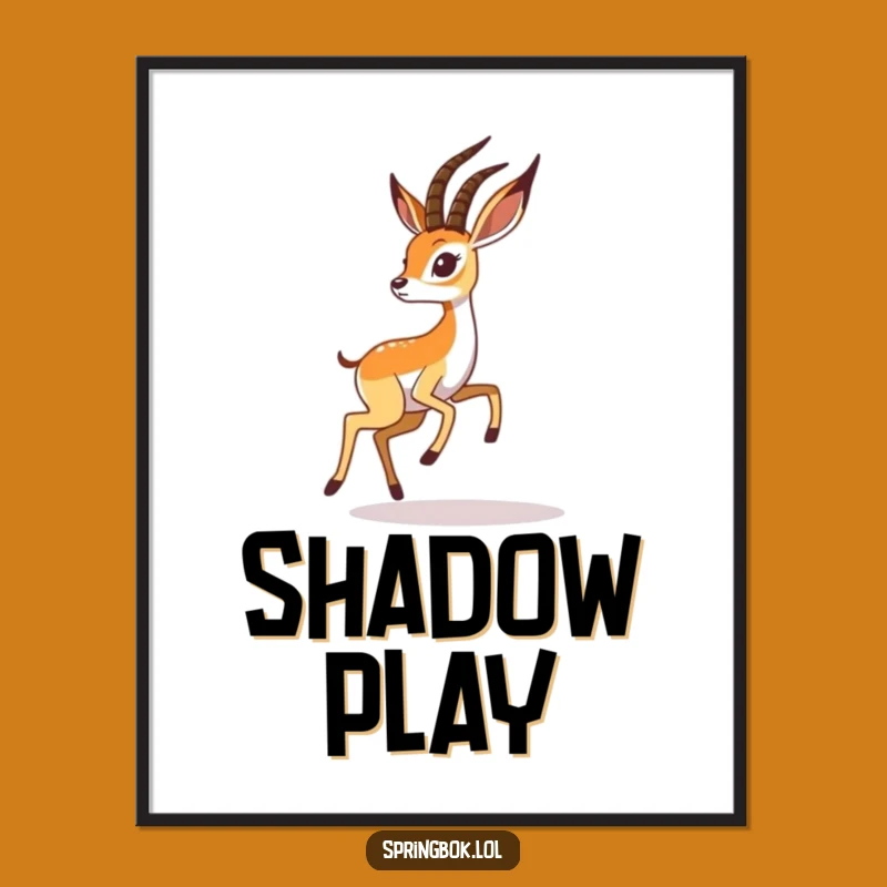 Funny Springbok Shadow Poster: Bring Nature's Playfulness Indoors