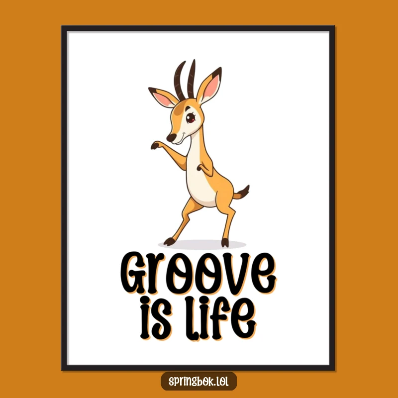 Funny Springbok Dance Poster: Bring Hilarious Animal Art and Joy to Your Wall Decor