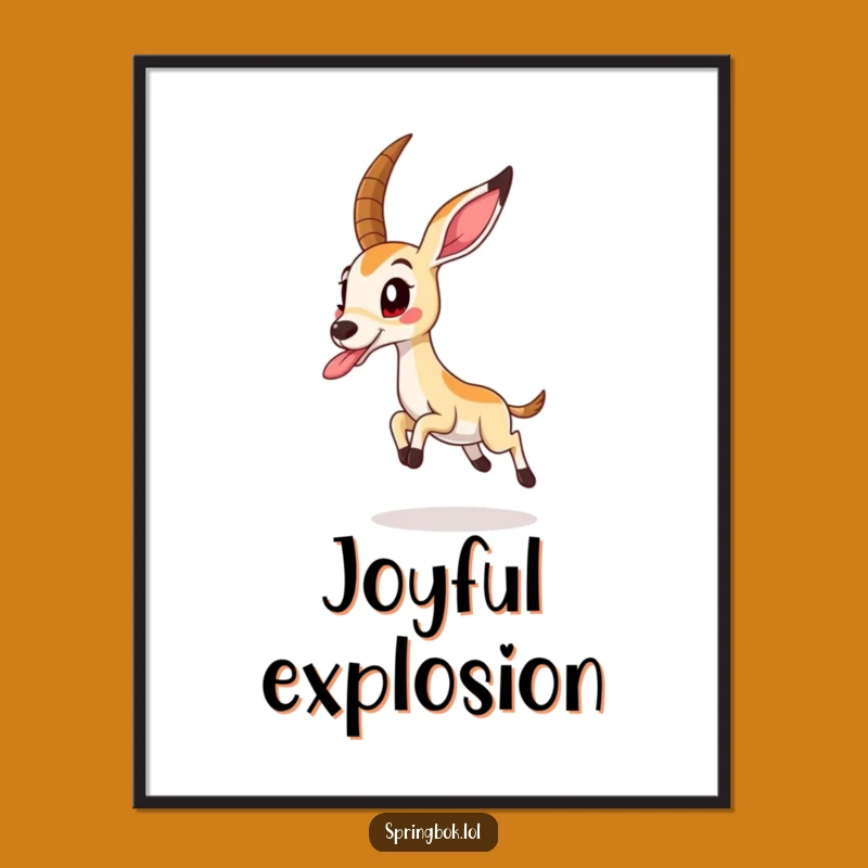 Funny Springbok Tongue Out Poster: Wall Art to Ignite Your Fun