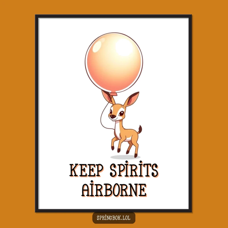 Funny Springbok Balloon Poster: Decorate with Joyful Energy